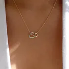 Романтическое простое большое маленькое ожерелье в форме сердца, изысканная золотая цепочка до ключиц, женская свадебная бижутерия