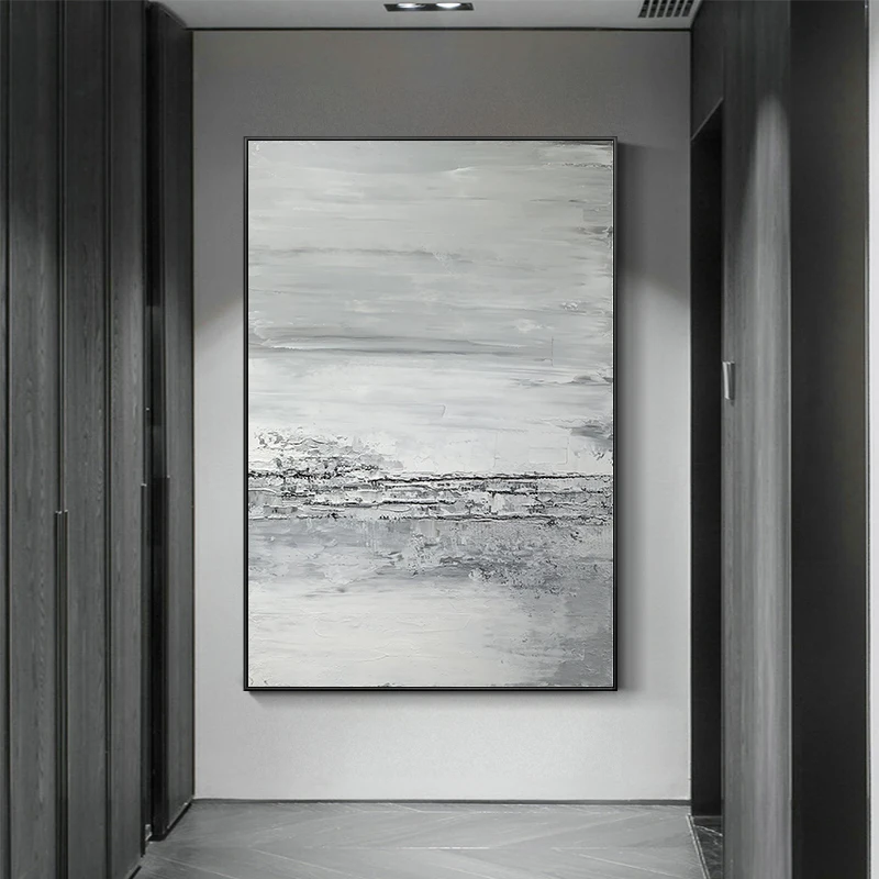 

Black White Grey Living Room Canvas Wall Art Accessories Abstract Print Painting Frameless 32X40Inch(80X100CM)