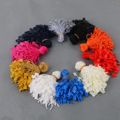 1000PC /lot Plastic Tag White Beige Black Hang Polyester Rope String Snap Lock Pin Loop Tie Fasteners | Дом и сад