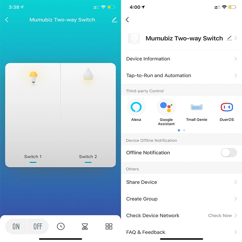 Tuya Smart Life RF 2-канальный переключатель Wi-Fi 5/32 В Inching Interlock Самоблокирующийся модуль