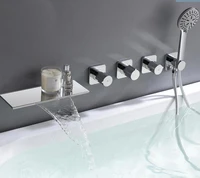 chrome wall mounted bathroom shower faucet rainfall shower head hot cold bathtub shower mixer faucet tap bd899