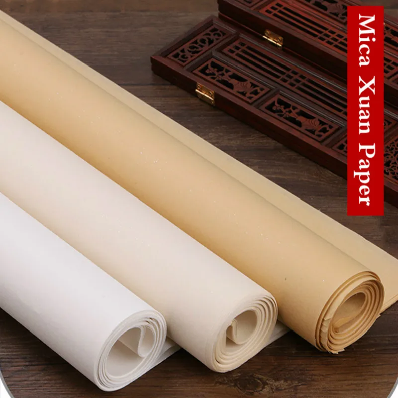 10sheets Calligraphy Painting Mica Rice Paper Chinese Colorful Mica Ripe Xuan Paper Handmade Calligraphy Paper Ripe Xuan Zhi