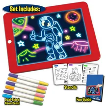 3D Magic Drawing Pad LED Doodle Tablet Board Pad Light Graphics Cards Learning Tool Intellectual Developmen for Kids Gift