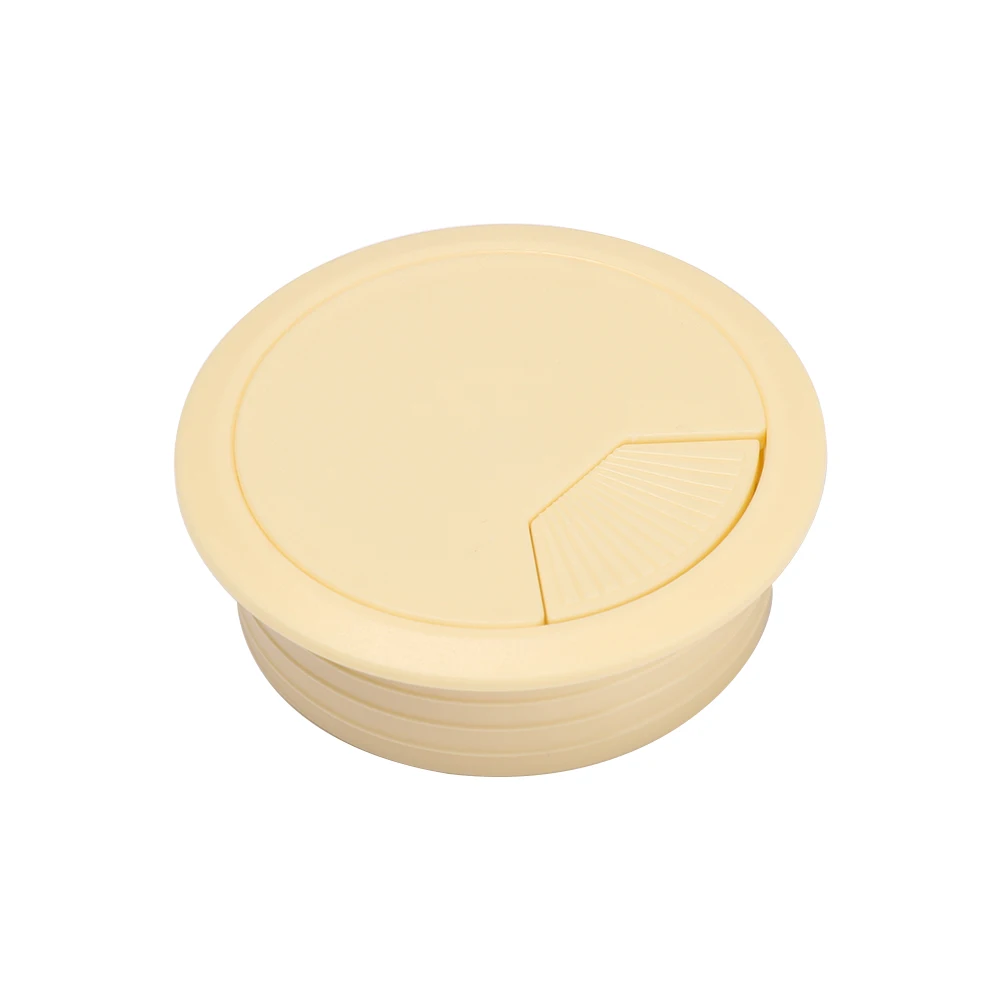 beige 1 шт. 60/80 мм стол пластиковый кабель отверстие крышка ПК компьютерный стол круглый провод аккуратные втулки Кабельный органайзер - Цвет: beige