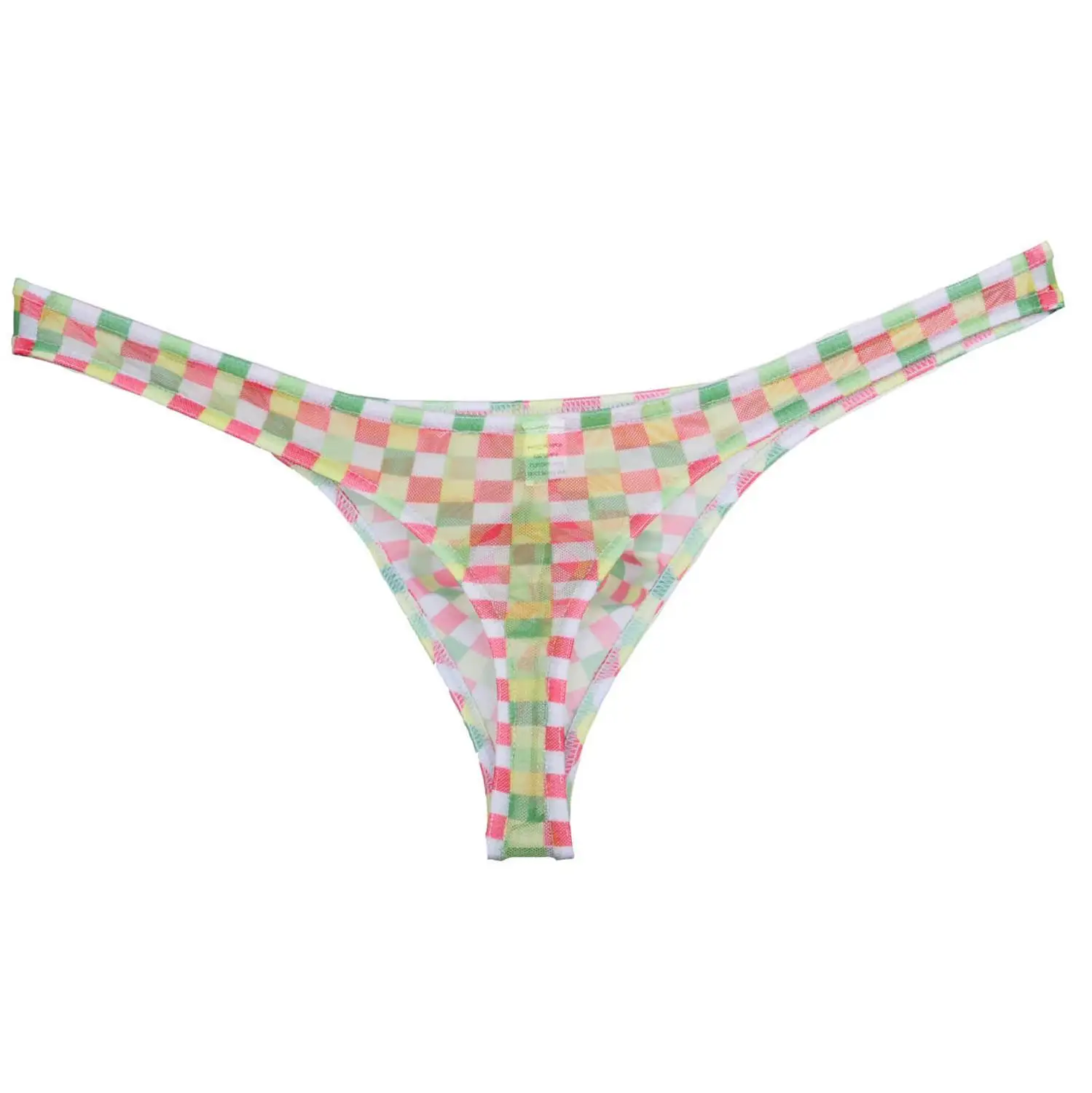 Мужские воздухопроницаемые стринги 5 шт./лот в клетку сетчатые трусы танга с Т