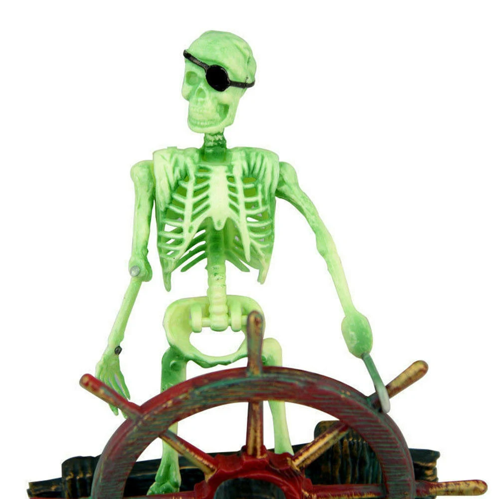 Новый аквариум пиратский капитан украшение пейзаж Скелет орнамент пластиковая