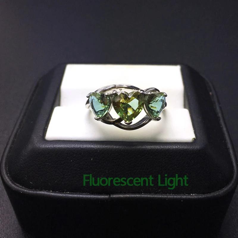 Женские кольца с зултанитом CSJ элегантные вечерние цирконом в форме сердца