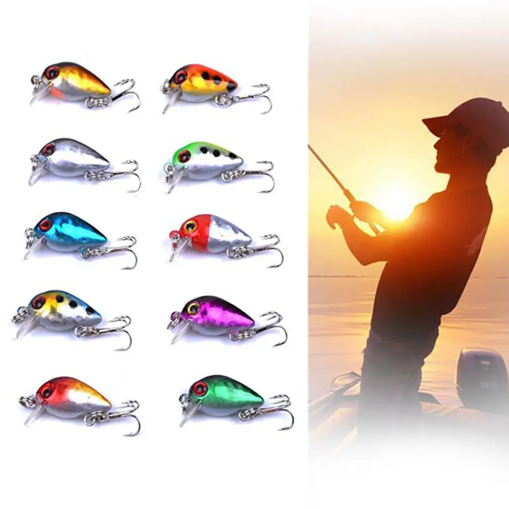 

10Pcs 3cm 1.5g Mini Minnow Lure Kit 3D Fish Eyes Artificial Bait Crankbait Fishing Lures