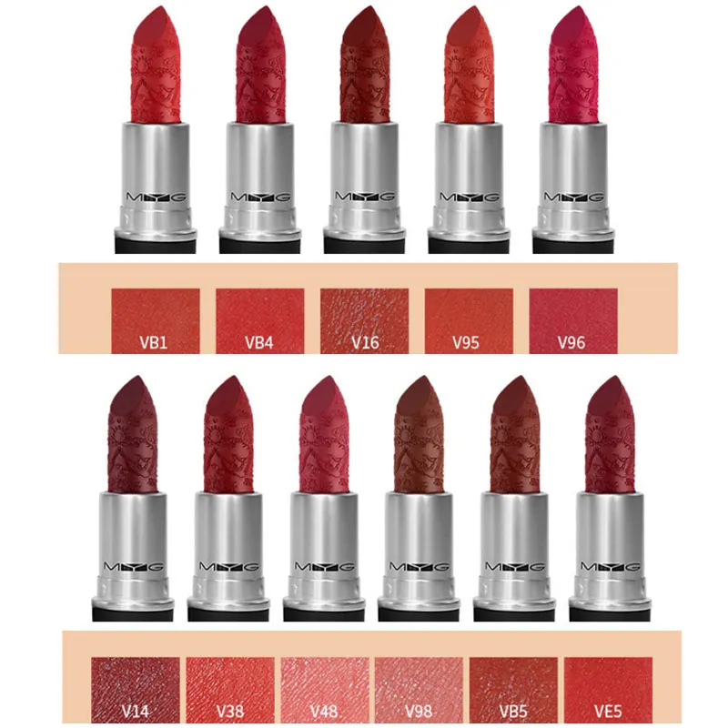 Высококачественная модная влажная губная помада матовая красная водостойкая