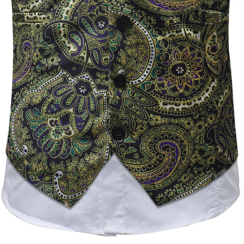 

Free shipping 2020 new autumn and winter men's wedding vest geometry 3D printing single-breasted V-neck men's casual vest 5XL