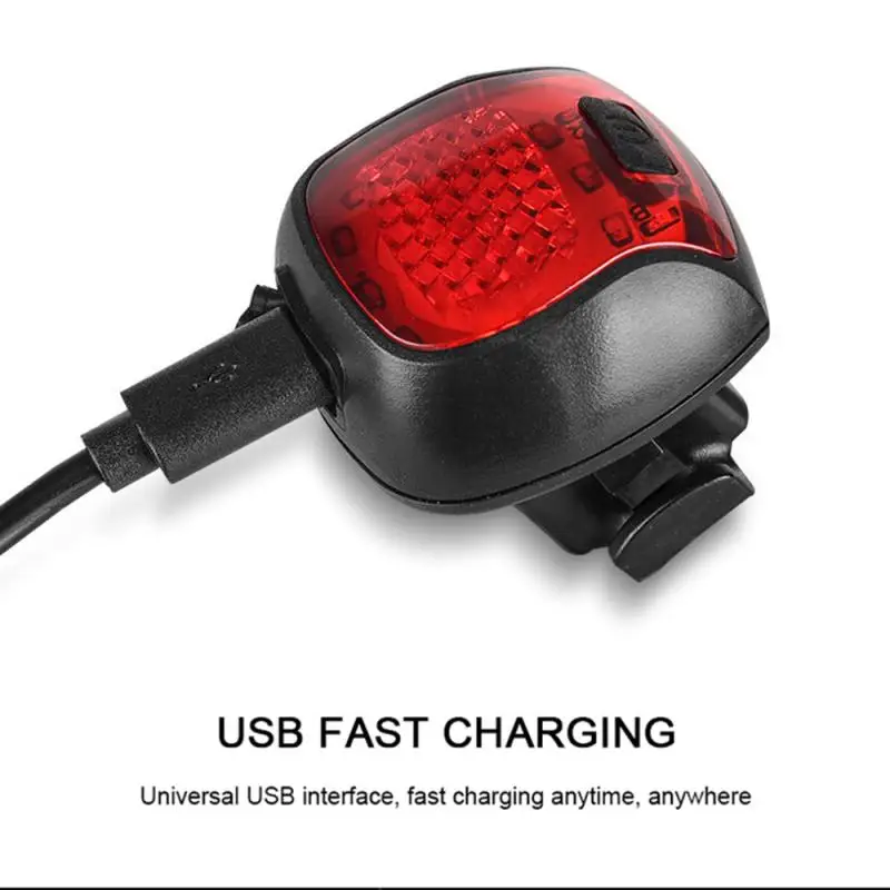 

LED Bicycle Light USB Charging Waterproof MTB Mountain Bike Taillight 5 Modes Bike Tail Light 180° Widen Warning Night Lante