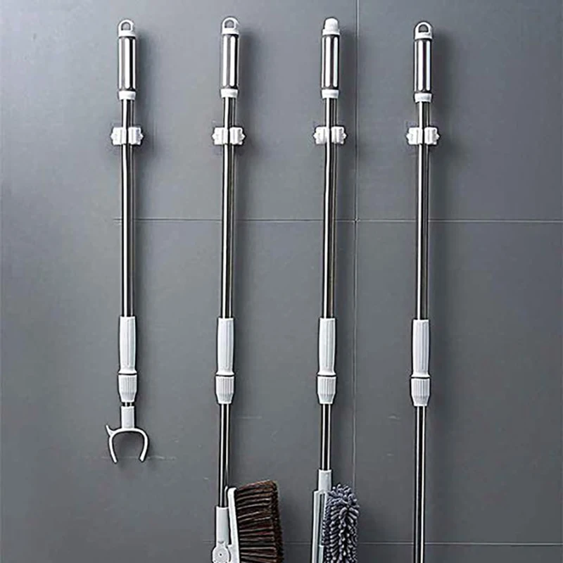 

30 Pcs Wall Mounted Mop Organizer Holder Brush Broom Hanger Kitchen Tool Hanger Clip Seamless Mop Hook Organizer