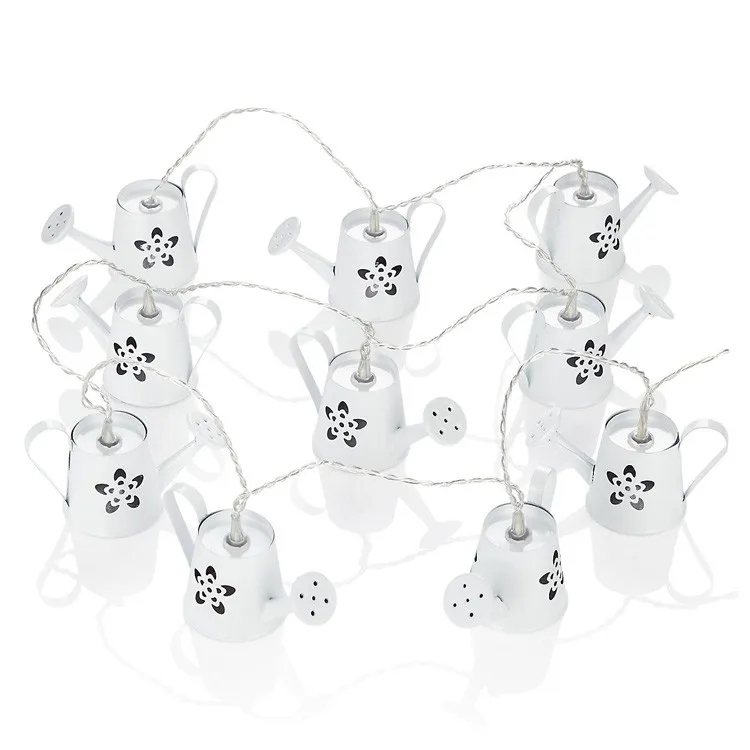 

Watering Can Decoration 10 Led Metal Lamp Shaped Decorative String Lights Outdoor Solar Power Leds Strings Waterproof Decors#G30