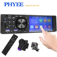 4 1 car radio 1 din touch screen mp5 video player dual usb tf bluetooth handsfree 7 colors lighting iso head unit phyee 7805c