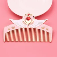 anime sailor moon hairdressing comb cosplay props cardcaptor sakura pink woman cartoon metal pettine originality gift with bag
