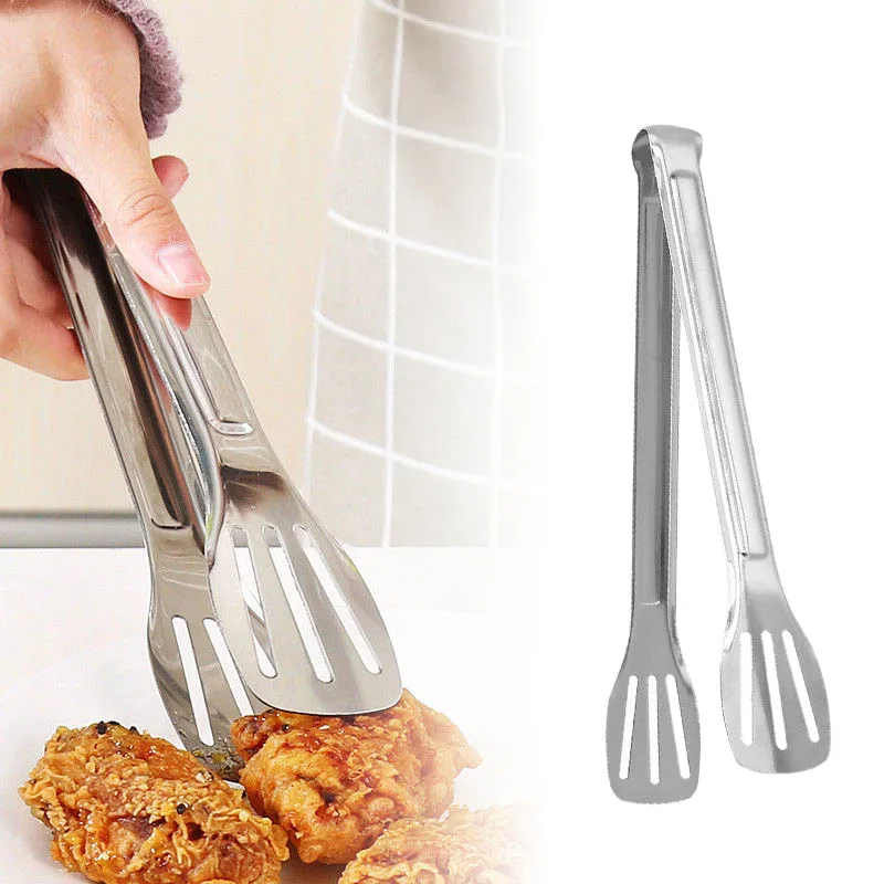 

Bread Tongs Kitchen Cooking Salad Bread Steak BBQ Tongs Handle Utensil Non-magnetic Stainless Steel Wear-resistant And Durable