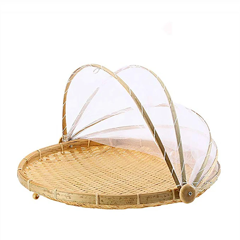 Плетеная бамбуковая корзина ручной работы плетеная для пикника фруктов овощей