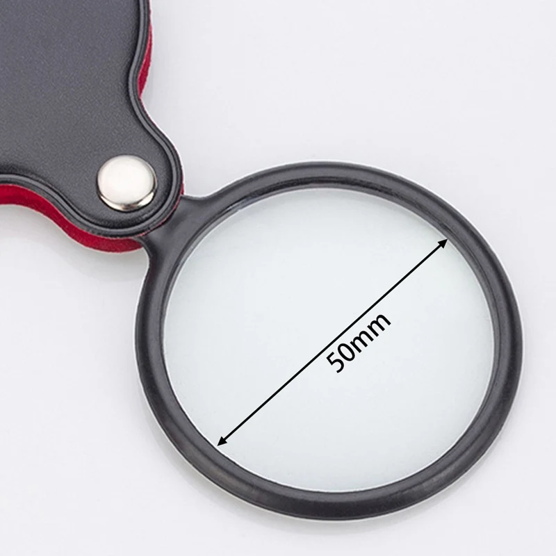 

Mini Pocket Magnifier Lightweight Foldable Magnifying Glass Reading Maps Menus Documents Glass 8X Leatherette Cover