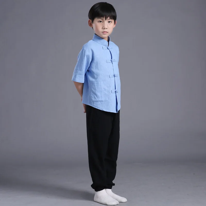 Детский костюм кунг фу одежда для мальчиков тайцзи униформа боевого искусства