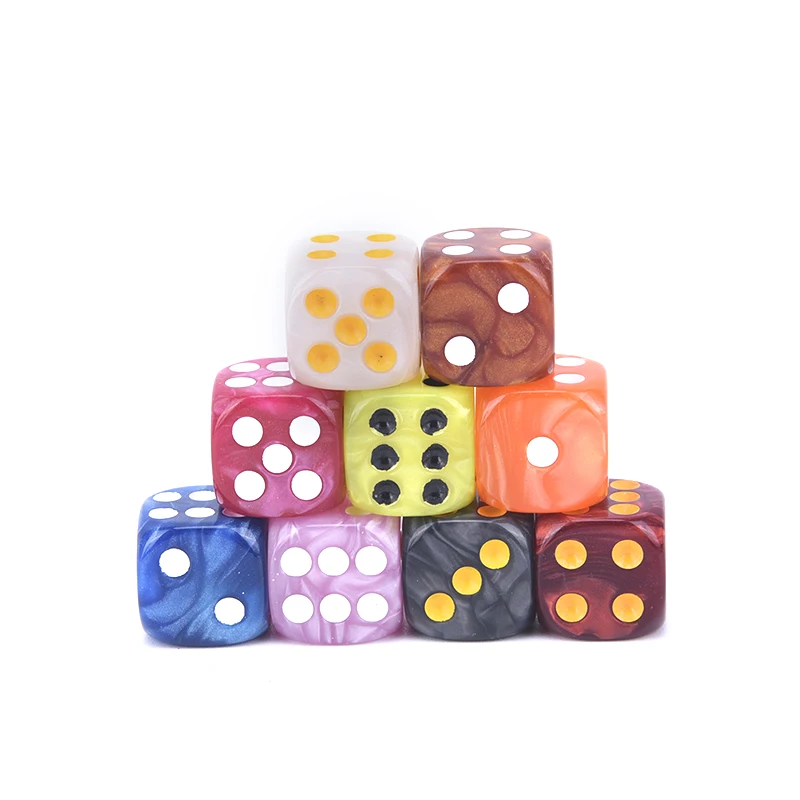 

10 шт./компл. 6 кубиков с закругленной вершиной с украшением из жемчужин и перламутровых камней кубики 16 мм игровое настольная игра для развле...
