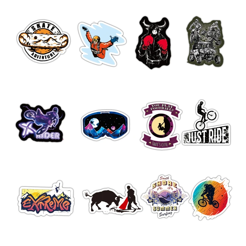 Наклейки водостойкие для экстремальных видов спорта катания на лыжах парашюте