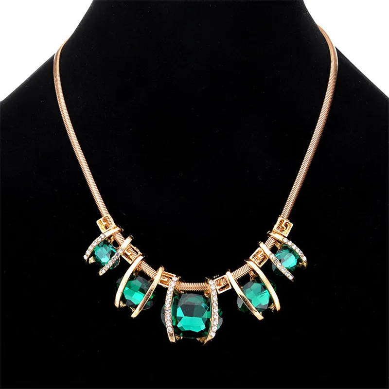 Trendy Gemstone Elegant Choker Necklace For Woman Fashion Jewelry Geometry Maxi Pendants Necklaces Wedding Accessories 2021 New |