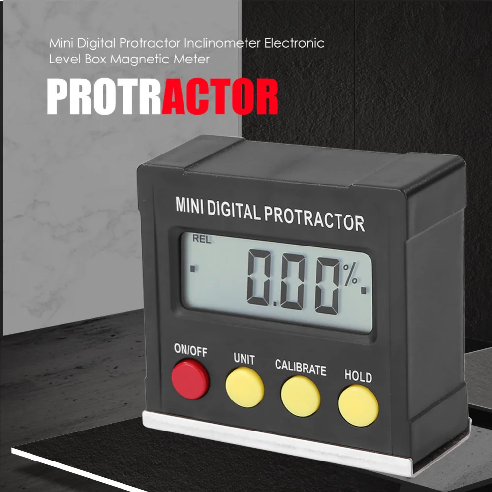 360 Degree Mini Digital Protractor inclinometer Inclinometer Electronic Level Box Magnetic Base carpenter tools Goniometer | Инструменты
