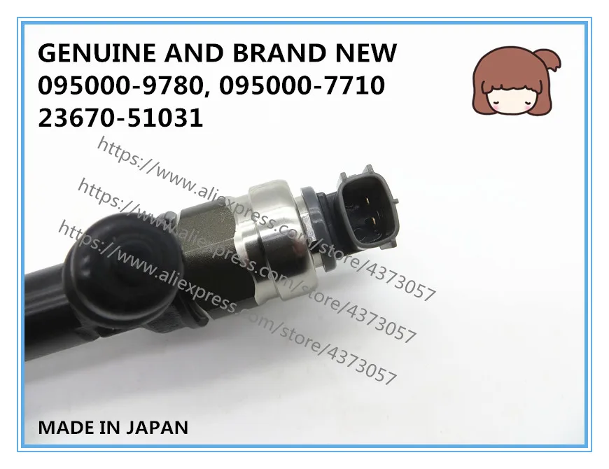 Оригинальный и совершенно новый инжектор дизельного топлива 095000 9780 9730 23670 59035 59036