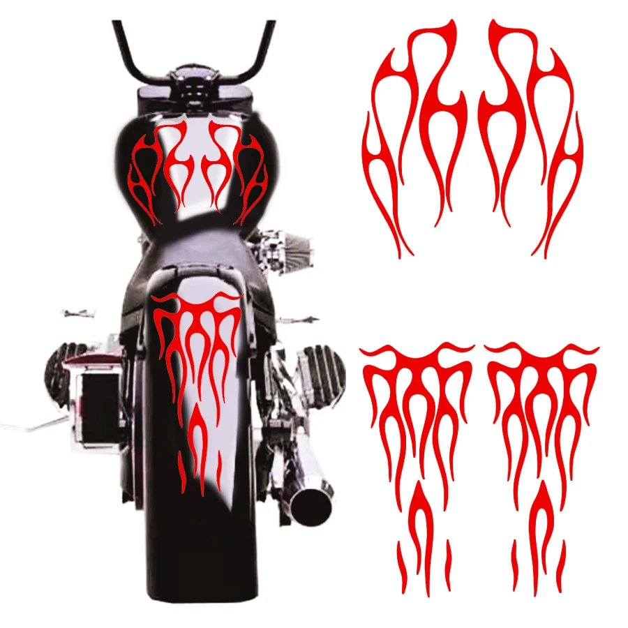 Мотоцикл Красный Пламя Стиль Бензобак наклейки для Honda Shadow VT750