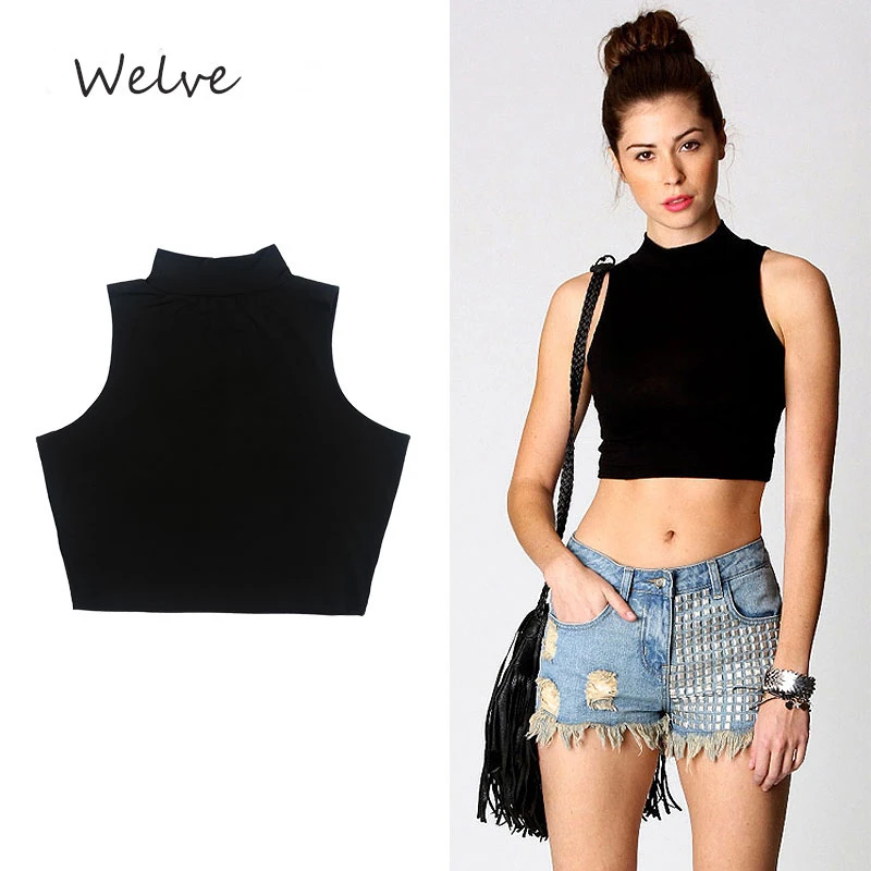 Welve Сексуальная футболка Черная с коротким рукавом женская сексуальная