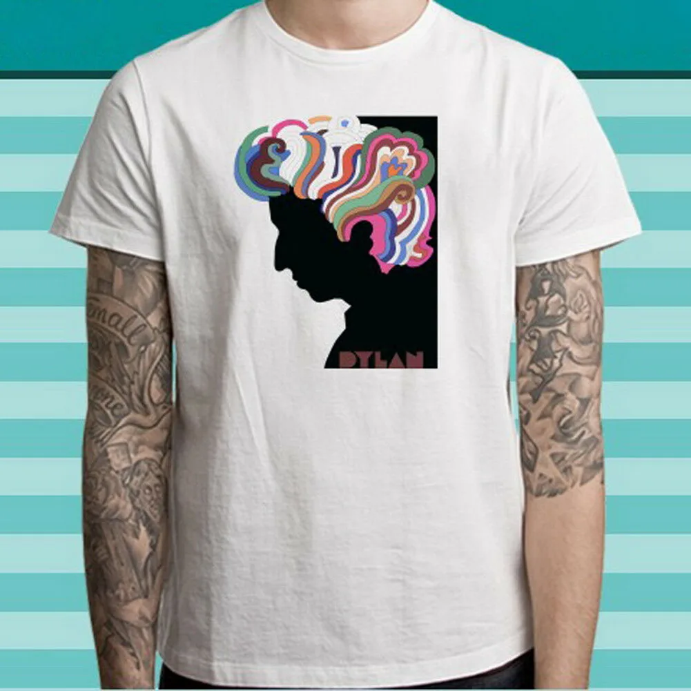 Мужские белые футболки BOB DYLAN Milton Glaser's Sketch спортивные для фитнеса|Мужские
