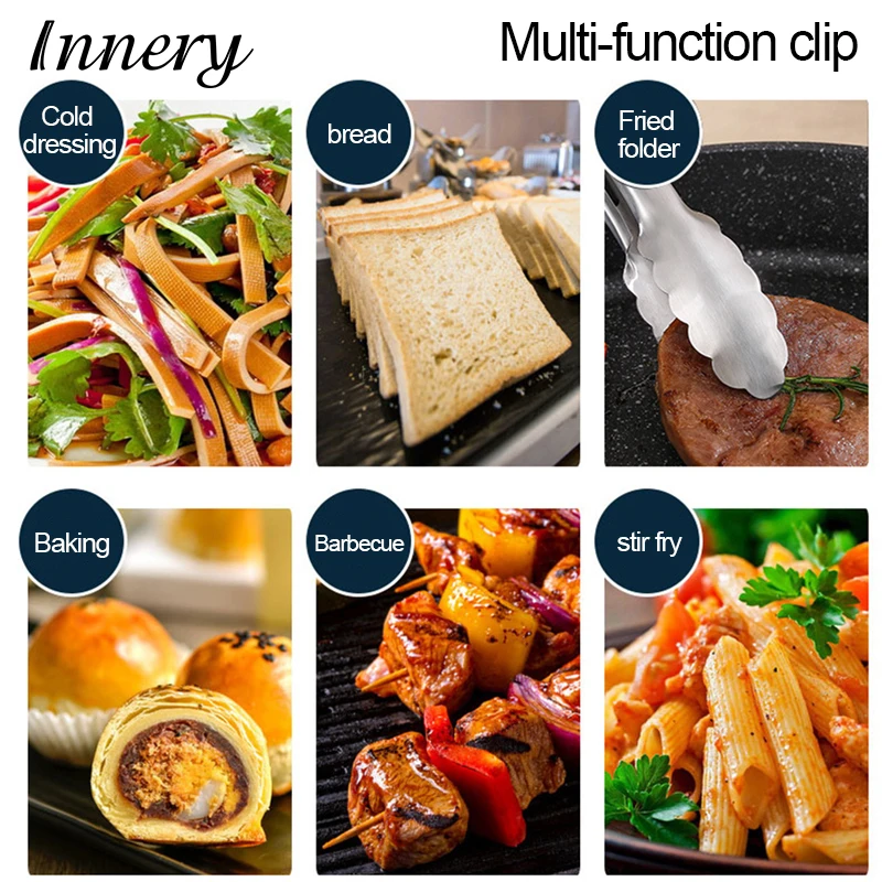 7/9/12/14/16 Inch Stainless Steel BBQ Grilling Tong Salad Bread Serving Non-Stick Kitchen Barbecue Cooking | Дом и сад