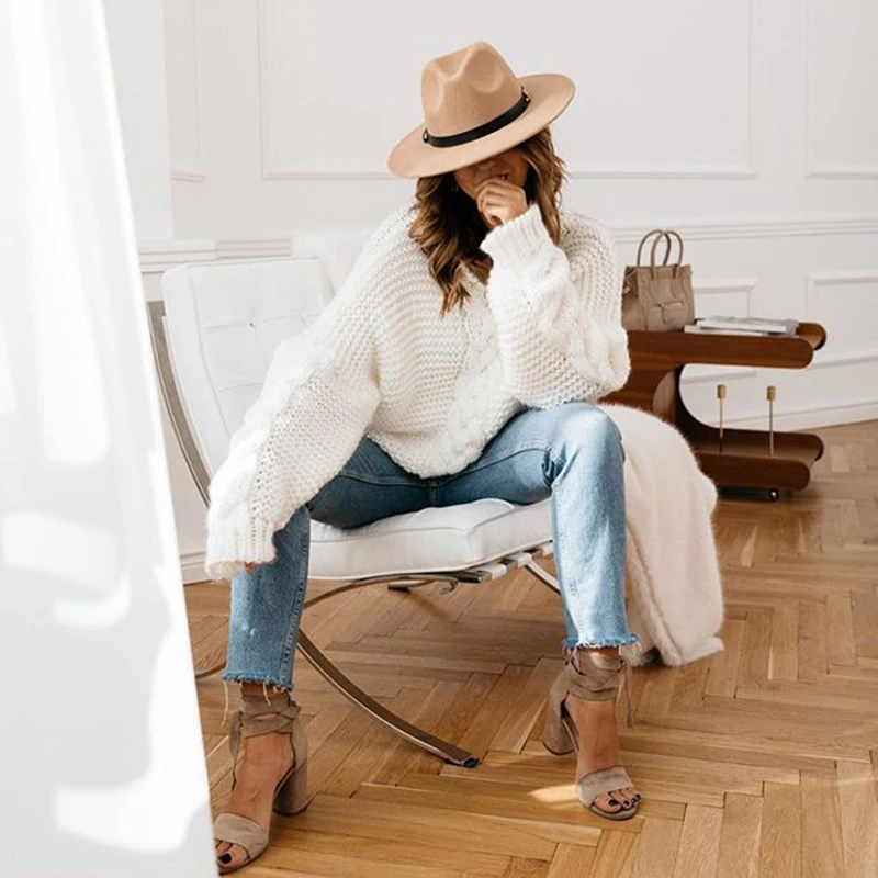 

2020 New Fashion Autumn Winter Sweater Women's V-neck Knitted Multicolor Warm Sweater V-neck Elegant Ladies Sweater Plus Size