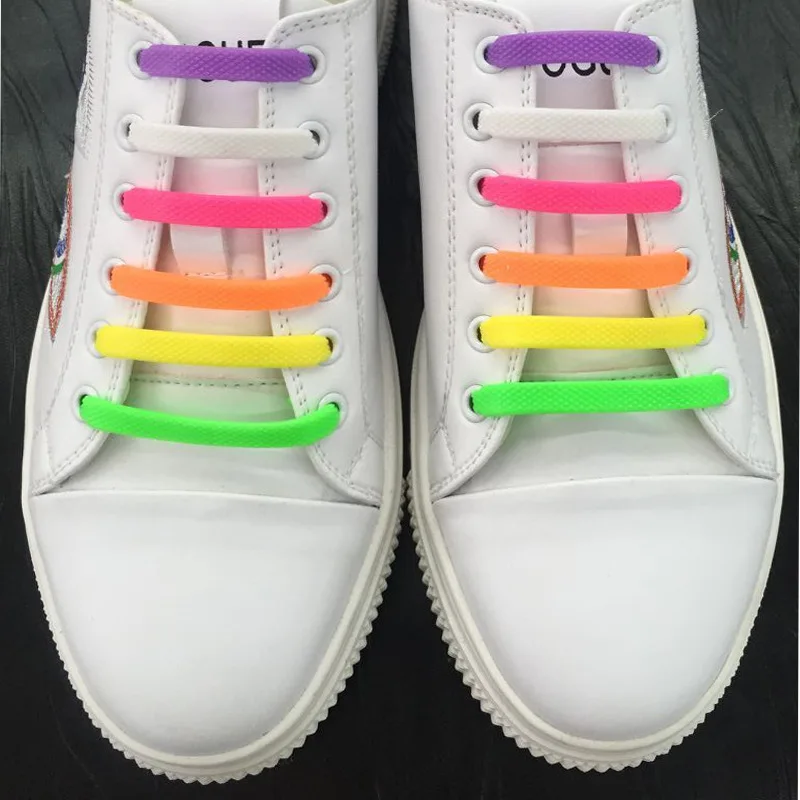 

16pcs/lot Silicone Elastic Shoelaces Special No Tie Shoelace Lacing Kids Adult Sneakers Quick Shoe Lace for Women Lacing Rubber