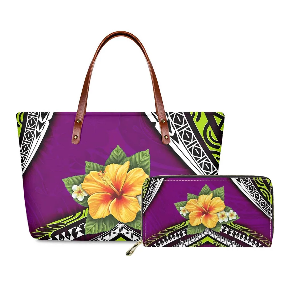 

Hycool Cheap Women's Bags Polynesian Tribal Hawaii Flower Pattern Women's Travel Bag Handbag Luxury Bags For Women Casual