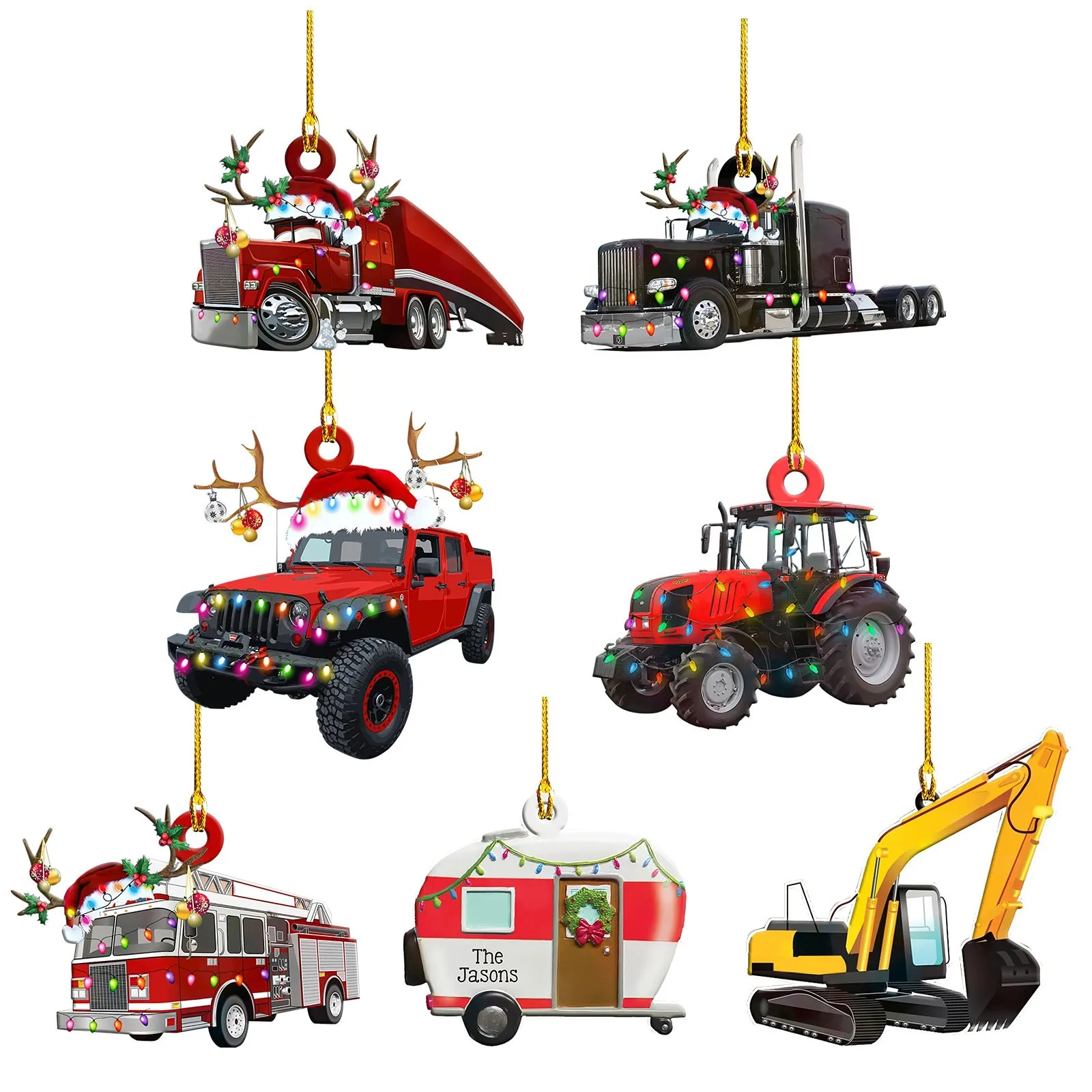 2021 Christmas Wooden Car Ornament Hanging Decoration Gift Product Personalized Family DIY Pendant Tree Decor Kid | Дом и сад