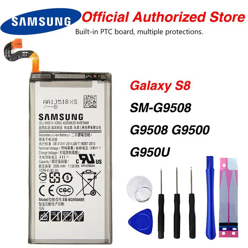 Оригинальная Аккумуляторная батарея Samsung GALAXY S8 EB BG950ABE G9508 G9500 G950U SM 3000