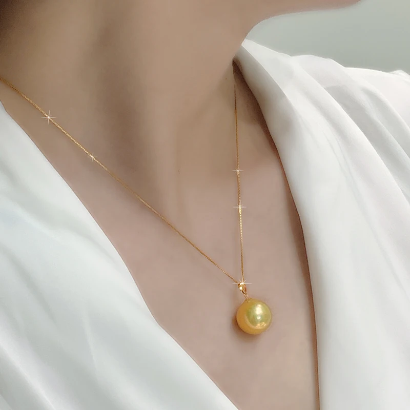 NYMPH Fine jewelry AU750 натуральный Саутси жемчуг кулон роскошный 18K золотые аксессуары и