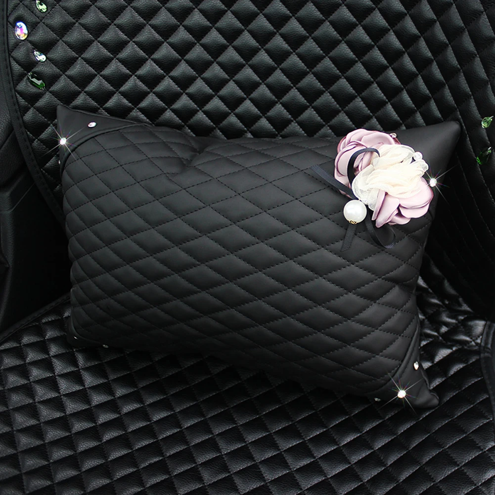 Waist Pillow Чехол рулевого колеса автомобиля коробка для салфеток с цветами Солнцезащитный козырек CD сумка для хранения подголовник поясная подушка Шестерня переключения воротник для женщин автостайлинг - Название цвета: Waist Pillow