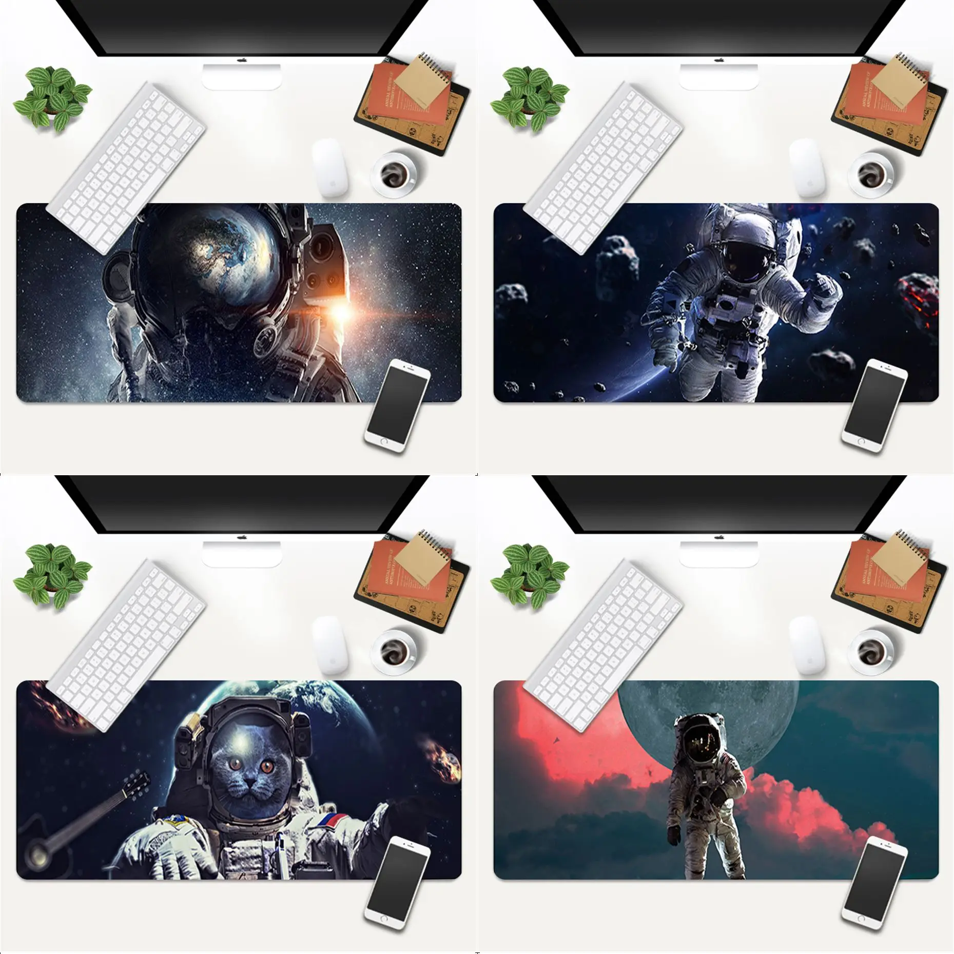 

Крутой новый Противоскользящий прочный резиновый игровой коврик для компьютерной мыши с изображением астронавта, большой коврик Deak 700x300 мм...