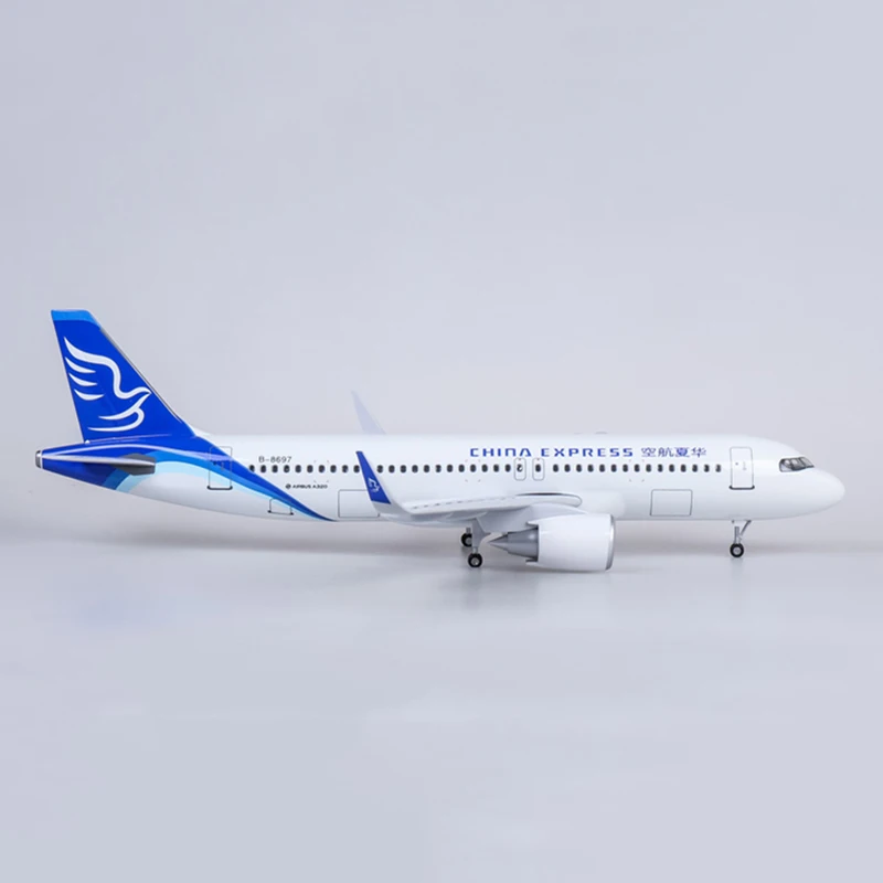 1/80 масштаб 47 см Китай экспресс самолет Airbus A320 NEO авиакомпания модель светодиодный свет и колесо шасси литье под давлением Смола самолет игрушка
