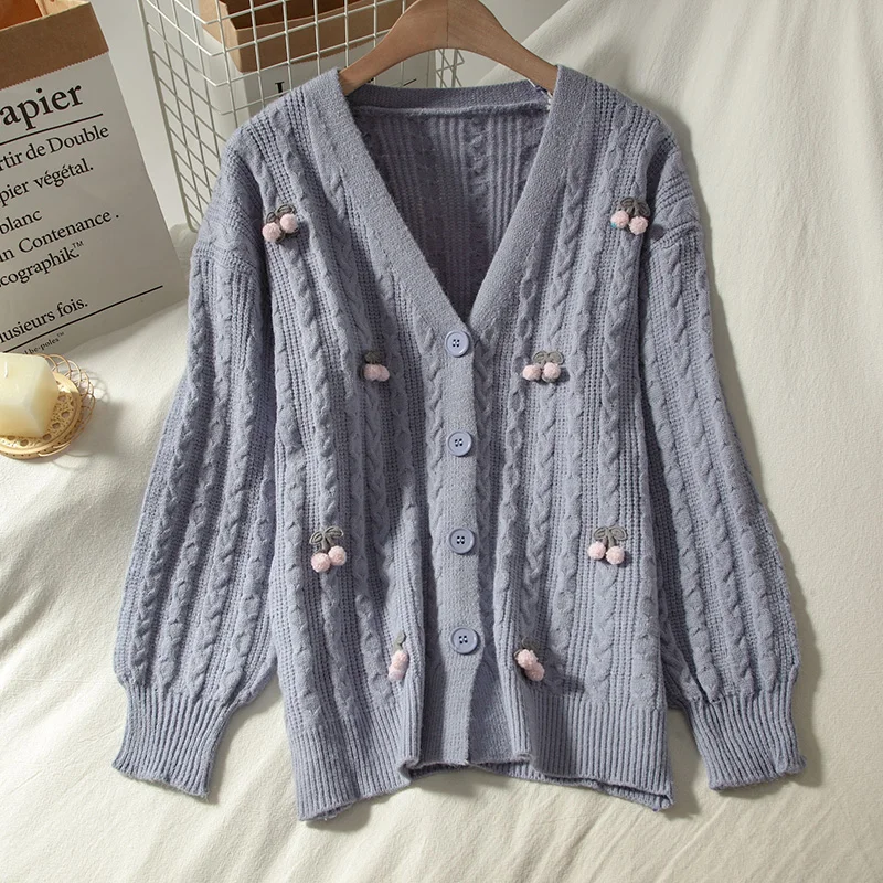 Gagarich женский свитер Осень новинка Вишневый милый вязаный корейский стиль