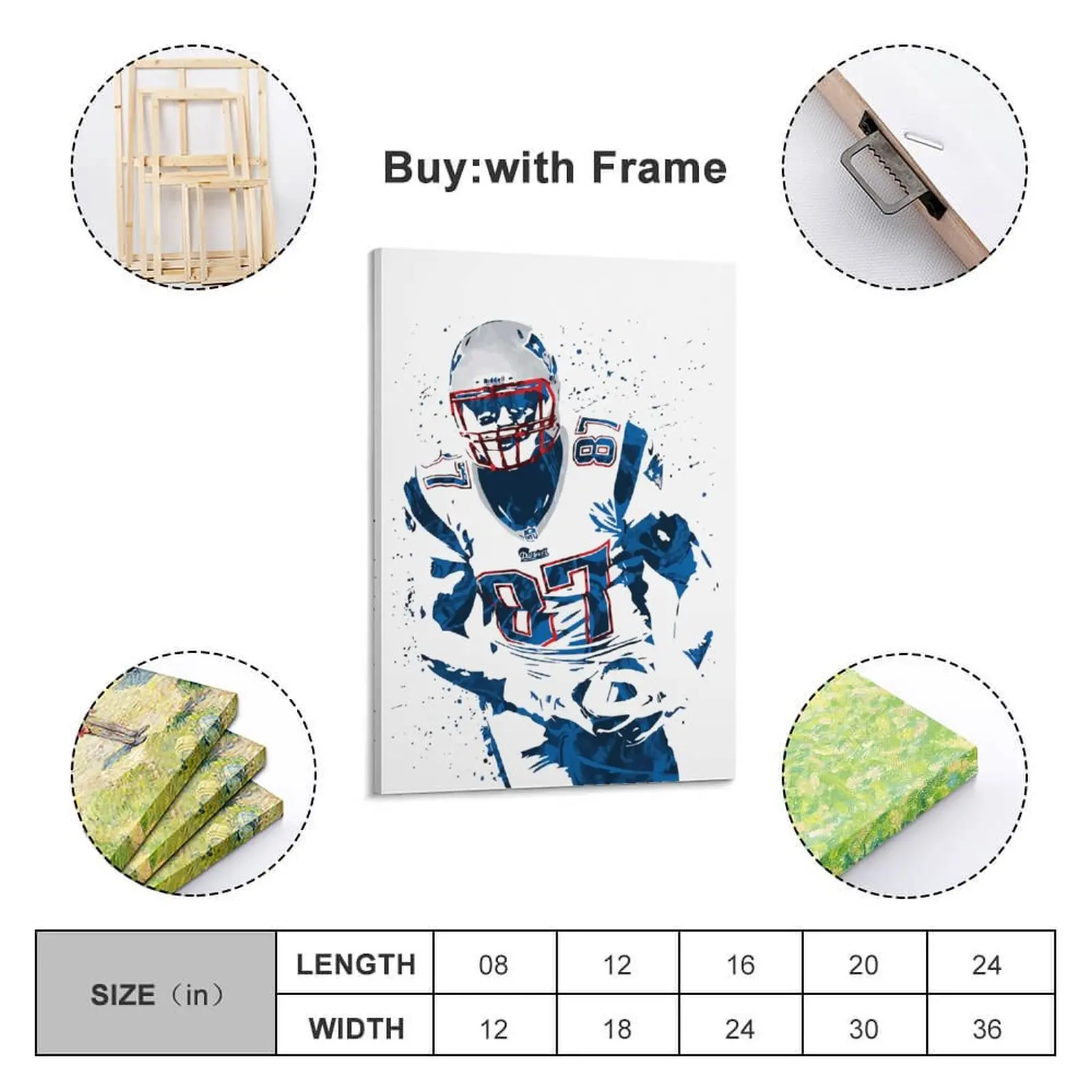 

Decor 87 Rob Gronkowski Print Painting Canvas Hang A Picture for Living Room Wall Room Posters With Frame Modern Home