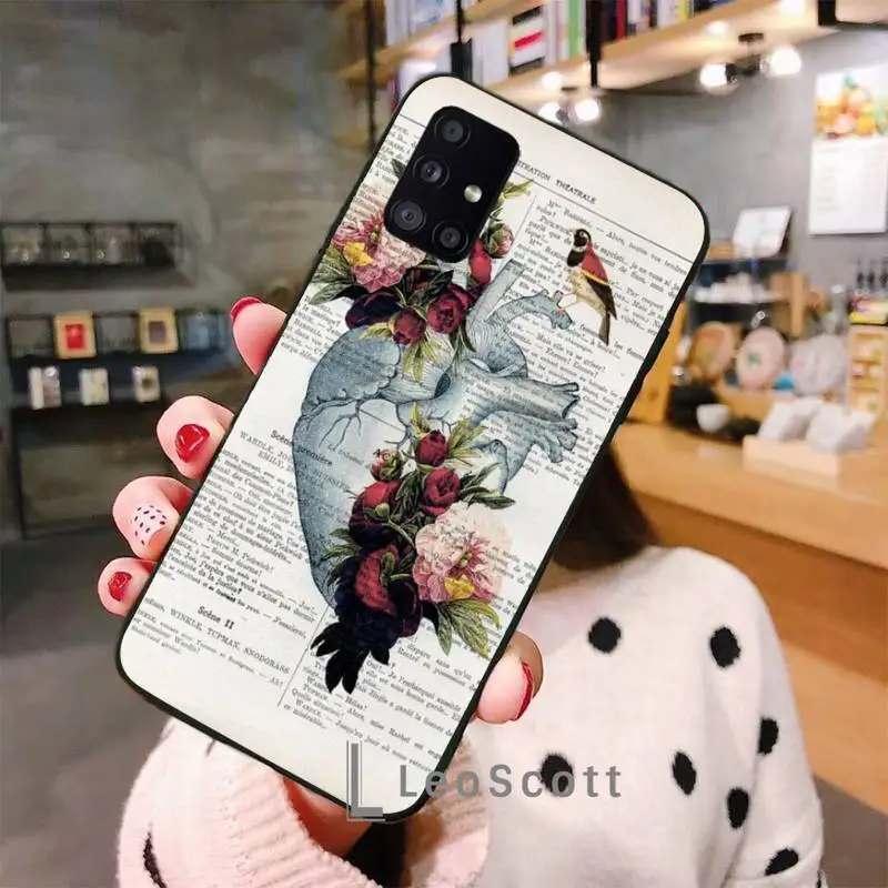 

Human anatomy organ newspaper Phone Cases For Samsung S21 S30 Plus ultra 5G M11 A50 A51 A71 A20S
