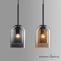nordic pendant light postmodern double glass hanglamp for bedroom dining room bar decor luminaire suspension kitchen fixtures