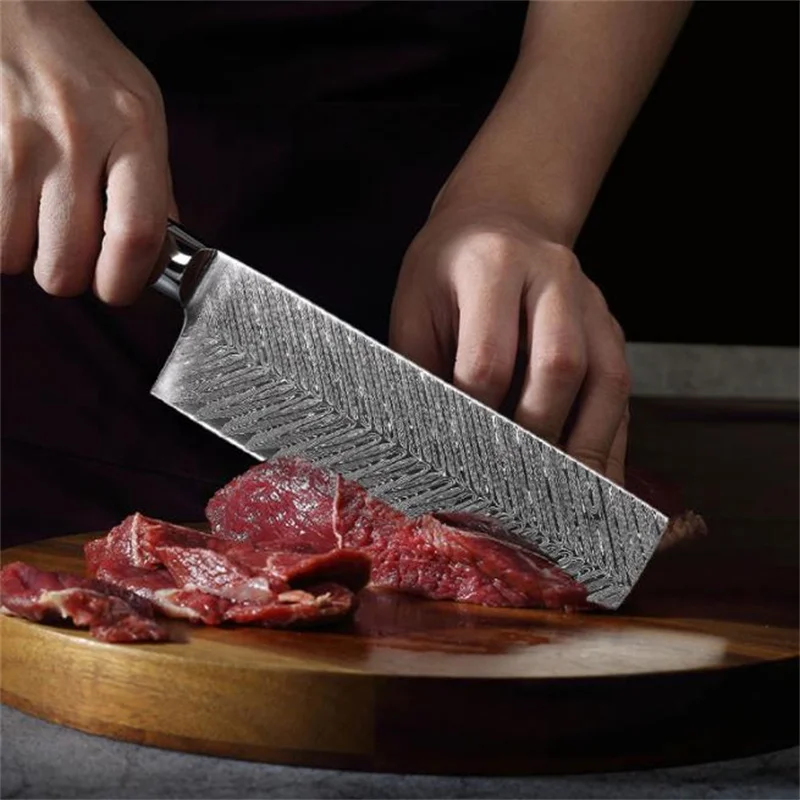 Дамасский нож VG10 стальной 7 дюймов для овощей в западном стиле кухонный нарезки