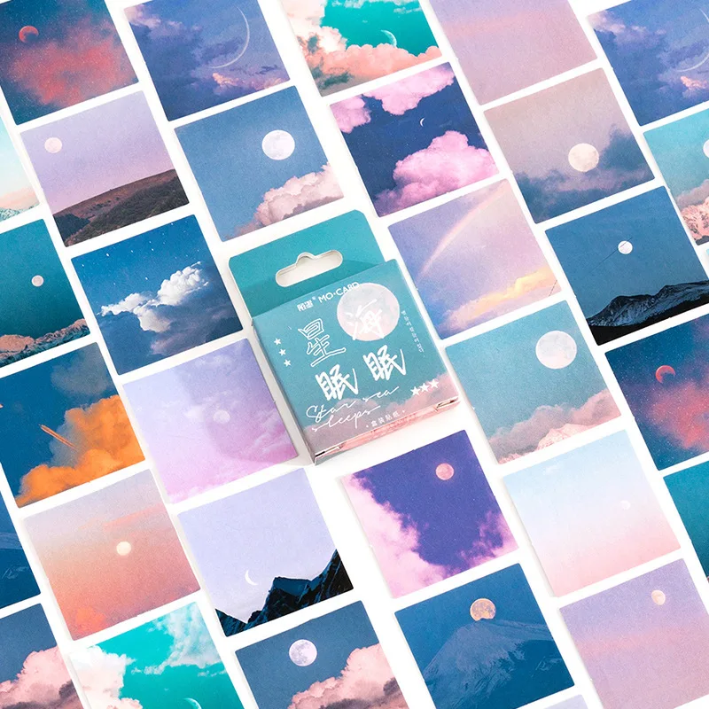 

46 pcs/box Dusk Moon Decorative Stickers Scrapbooking diy Stick Label Diary Stationery Album Journal Sky Scenery Sticker