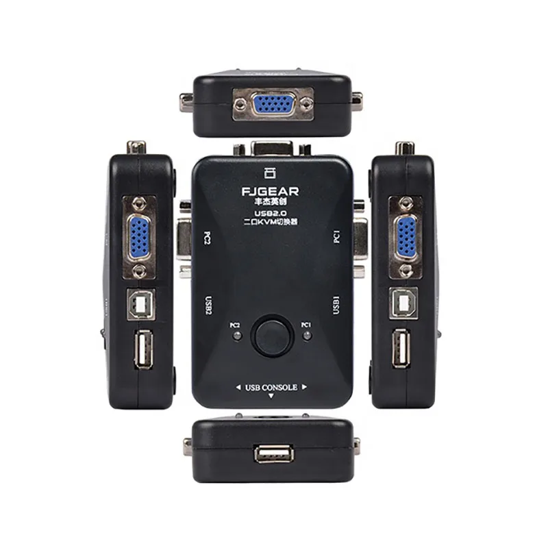 2 порта USB KVM переключатель руководство VGA коммутатор 2 хост общий дисплей мышь и клавиатура 1920*1440 FJ-2UK
