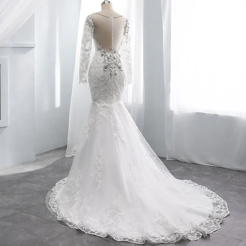 Свадебное платье с юбкой годе рукавами крылышками и бисером свадебное длинными