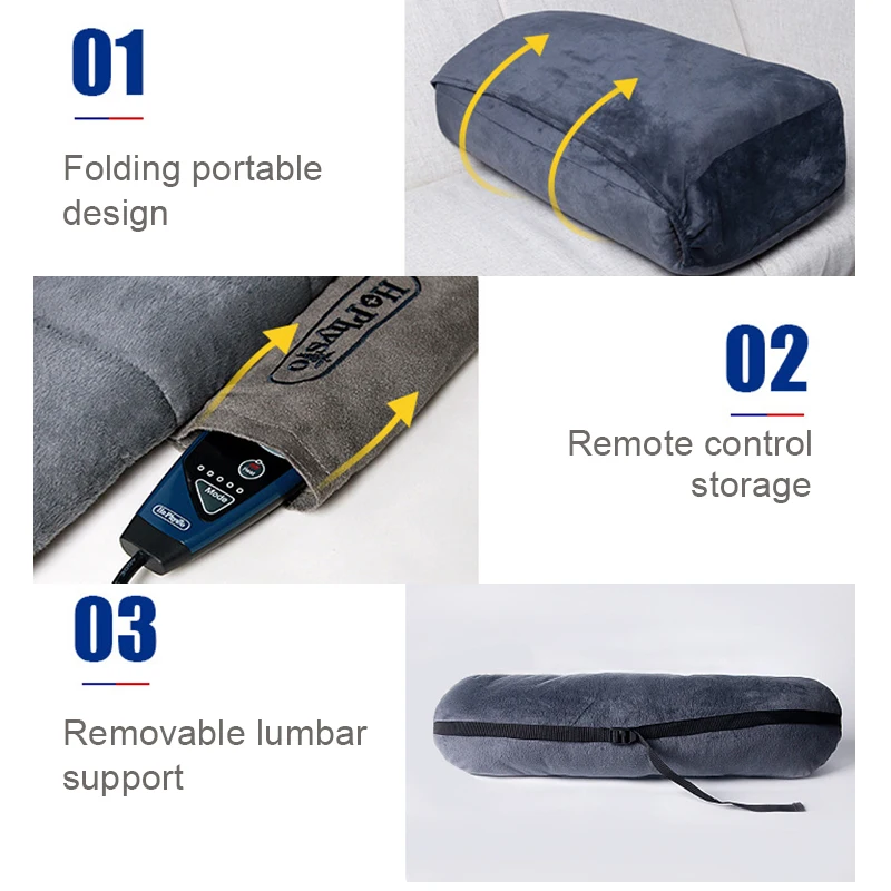 Электрическая подушка для массажа всего тела с подогревом Вибрирующая шеи плеч